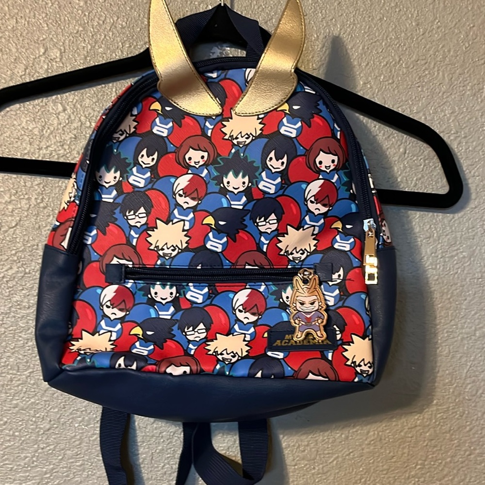 Bio world, my hero, academia, mini graphic backpack/purse